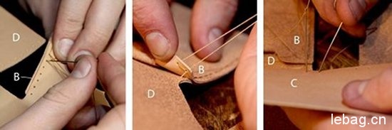 自制DIY皮革钱包拼接在一起的皮革 